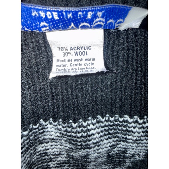 British Vogue Vintage Houndstooth Knit Pencil Skirt Black White Wool Blend USA - Picture 7 of 7